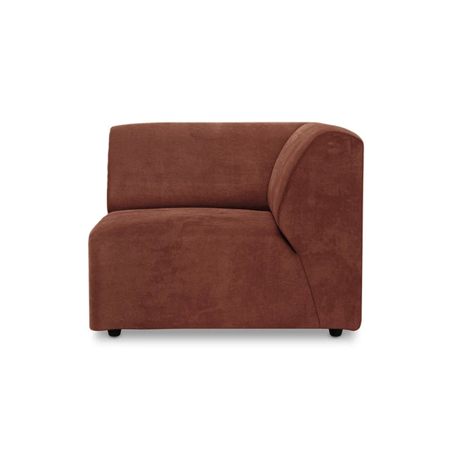 HKliving Jax Couch Modulsofa Endelement Rechts in Royal Velvet Magnolia, Freisteller