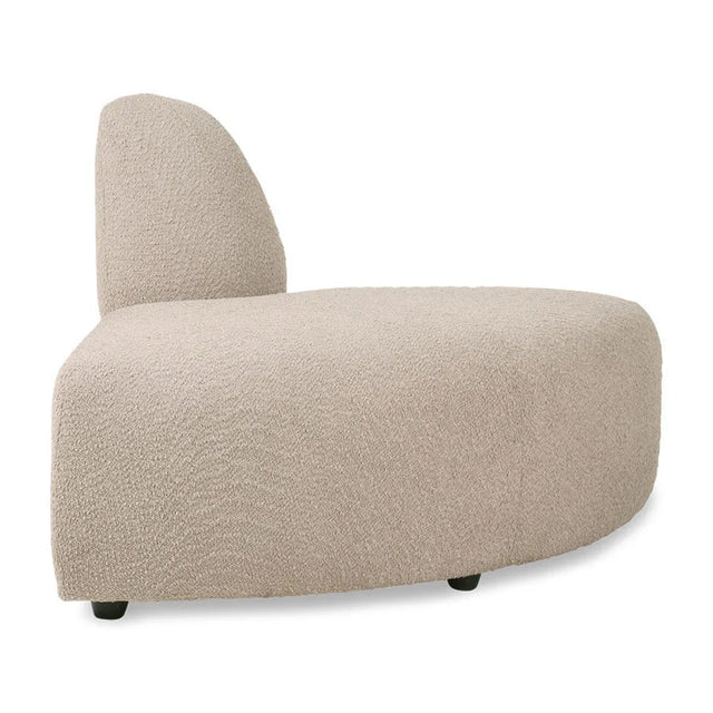 HKliving Jax Couch Modulsofa Halbrund in Bouclé Taupe, Freisteller