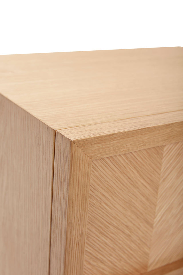 Nachttisch aus Eichenholz Naturfarben Herringbone - Hübsch - DesignWe.Love