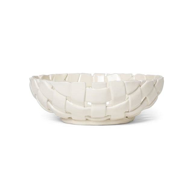 Plait Schale Ø 30cm off - white Obstkorb - ferm LIVING - DesignWe.Love
