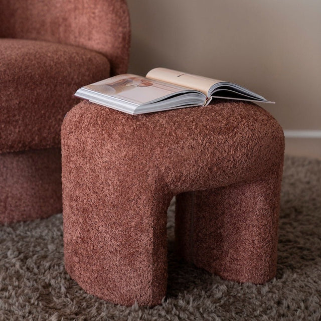 Polster Hocker Sahi Bouclé Terrakotta - By Boo - DesignWe.Love