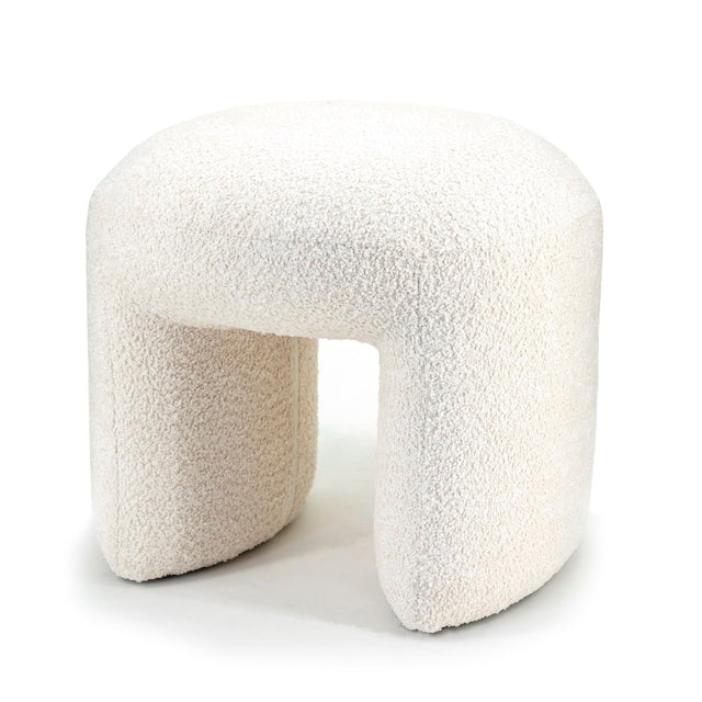 Polster Hocker Sahi Bouclé Weiß - By Boo - DesignWe.Love