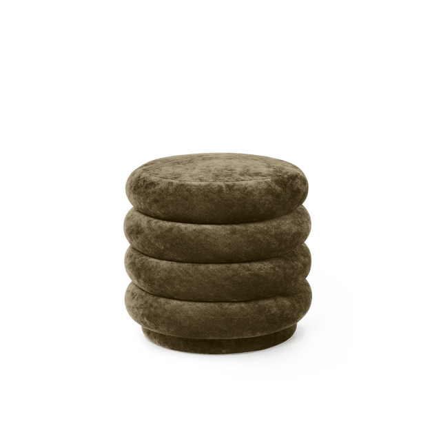 Pouf Round Faded Velvet Forest - fermLIVING - DesignWe.Love
