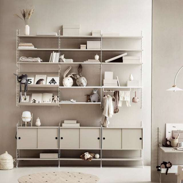 Regalboden 3er Set 58x20cm Beige – String Furniture