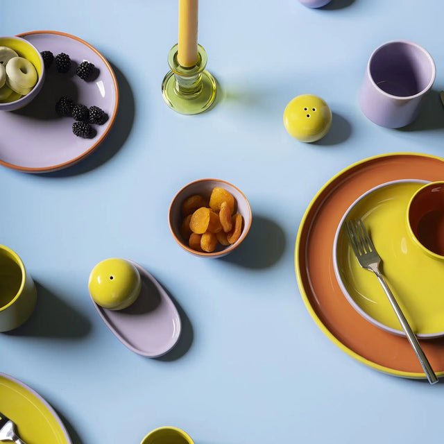 Buntes Salz Pfeffer Streuer Set 3-teilig grün lila Tischdeko