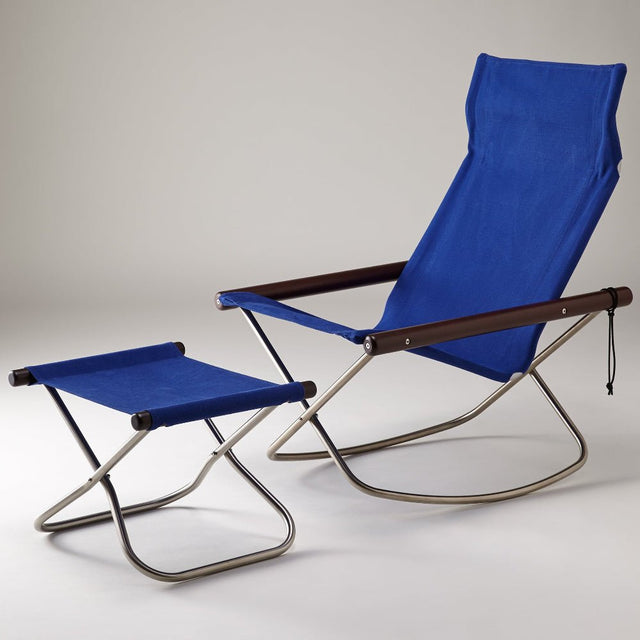 Nychair X Rocking Schaukelstuhl Blau Dunkelbraun – designwe.love