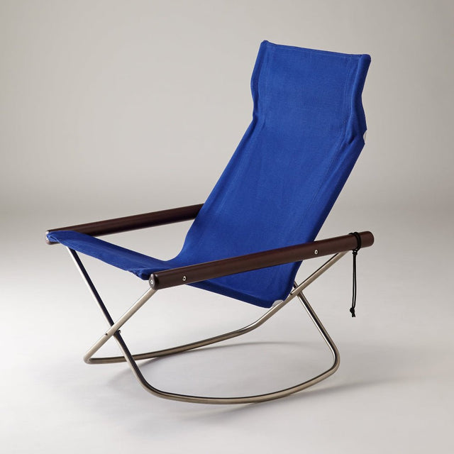 Nychair X Rocking Schaukelstuhl Blau Dunkelbraun – designwe.love