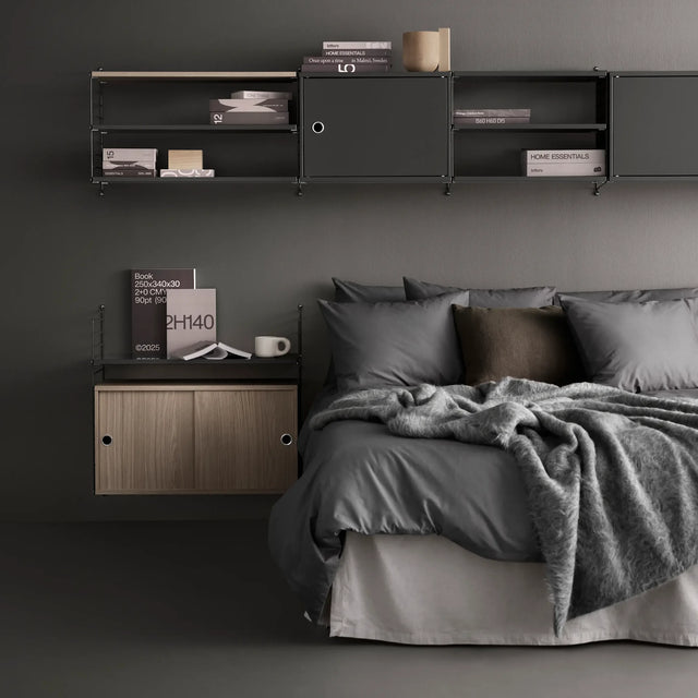 Schrank mit Klapptür 78x30cm Dunkelgrau – String Furniture