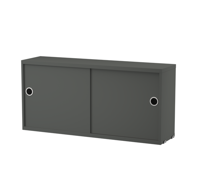 Schrank mit Schiebetüren 78x20cm Dunkelgrau – String Furniture