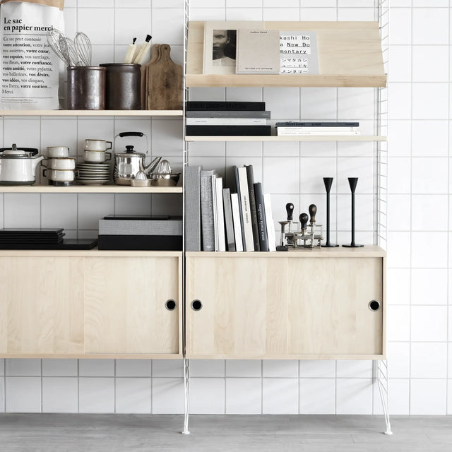 Schrank mit Schiebetüren 78x20cm Esche – String Furniture