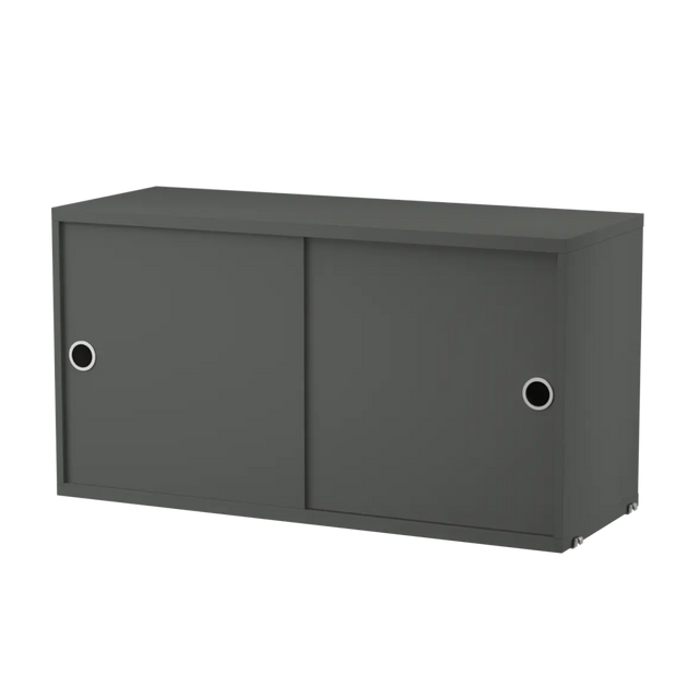 Schrank mit Schiebetüren 78x30cm Dunkelgrau – String Furniture