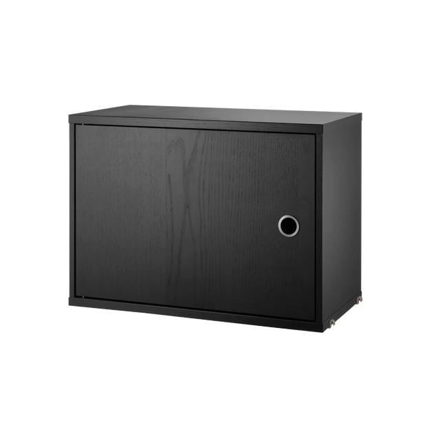 Schrank mit Schwenktür 58x30cm Esche schwarz gebeizt – String Furniture