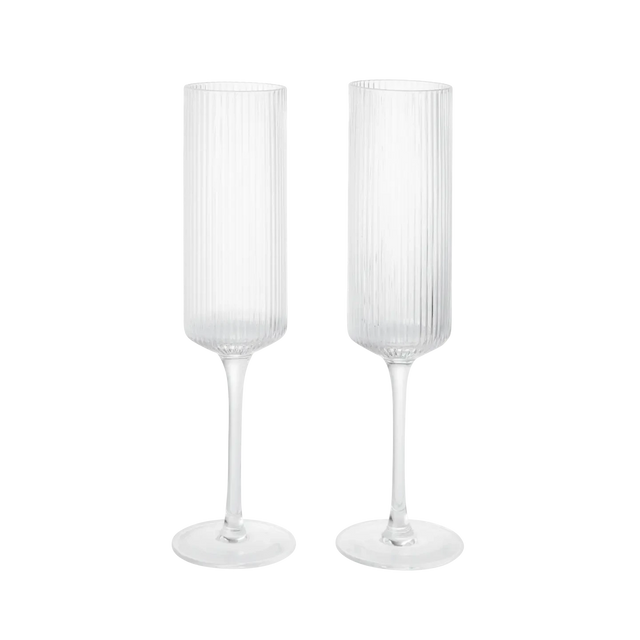 Sektgläser Ripple Klar - ferm LIVING - DesignWe.Love