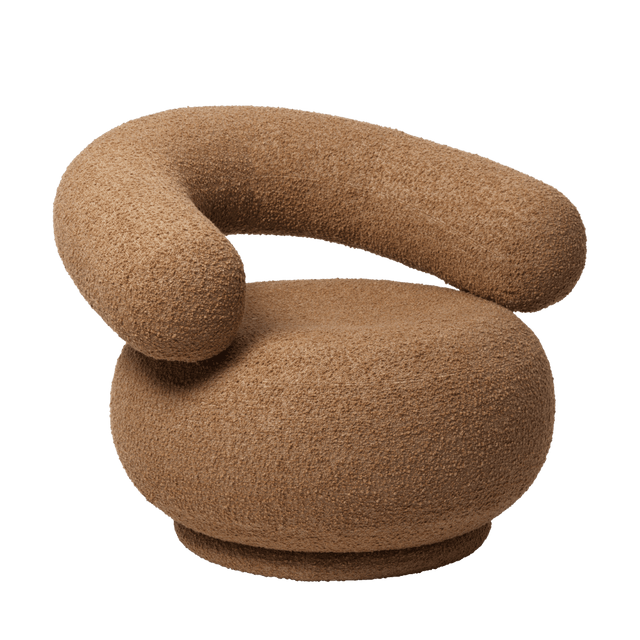 Sessel Orbo Loungechair - Raw Bouclé - Tan - Ferm Living - DesignWe.Love