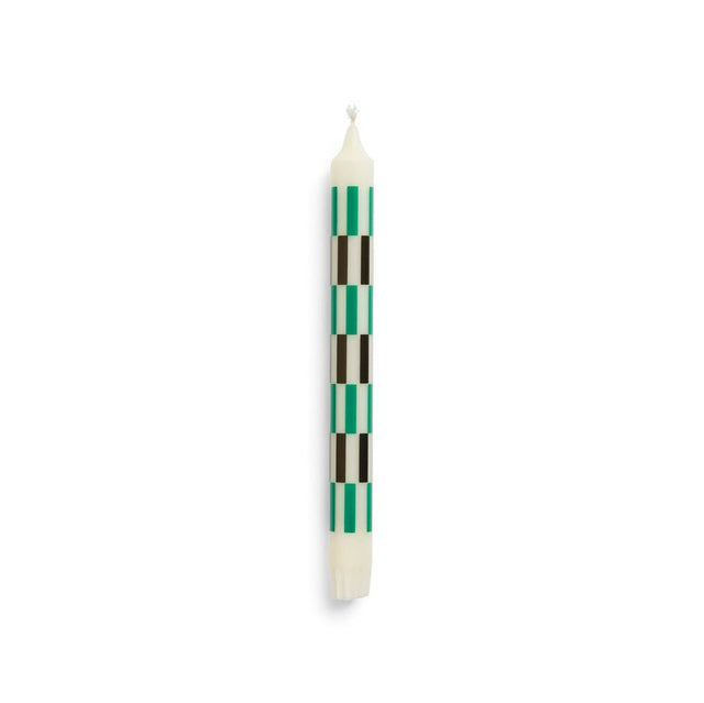 Stabkerze Pattern Candle Off White/Green/Black - HAY - DesignWe.Love