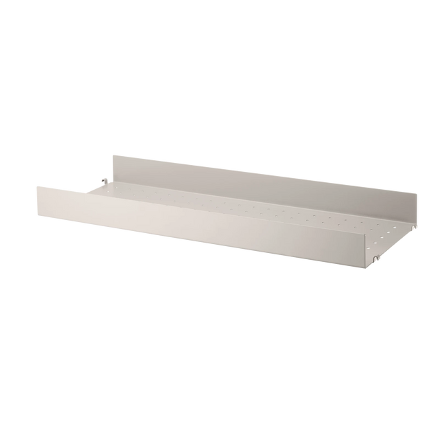 String Furniture Metallboden 78×30 cm Beige mit hoher Kante – Regalboden für das String System
