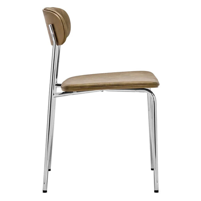 Stuhl Pova Chrom/Khaki gepolstert 2er Set - House Doctor - DesignWe.Love