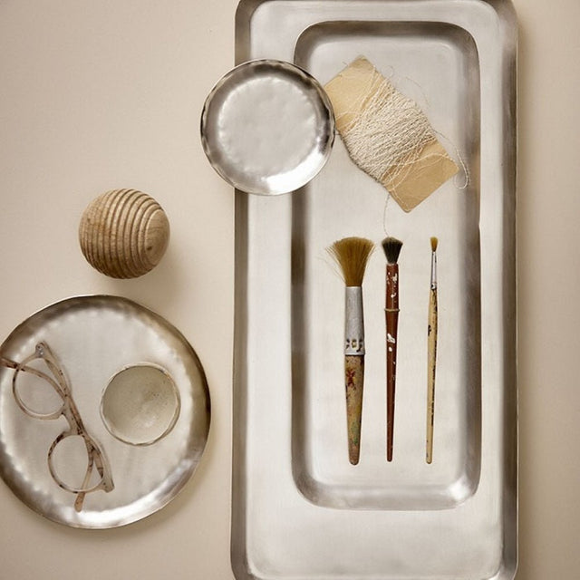 Tablett Ankit Tray L Silber - Bungalow DK - DesignWe.Love