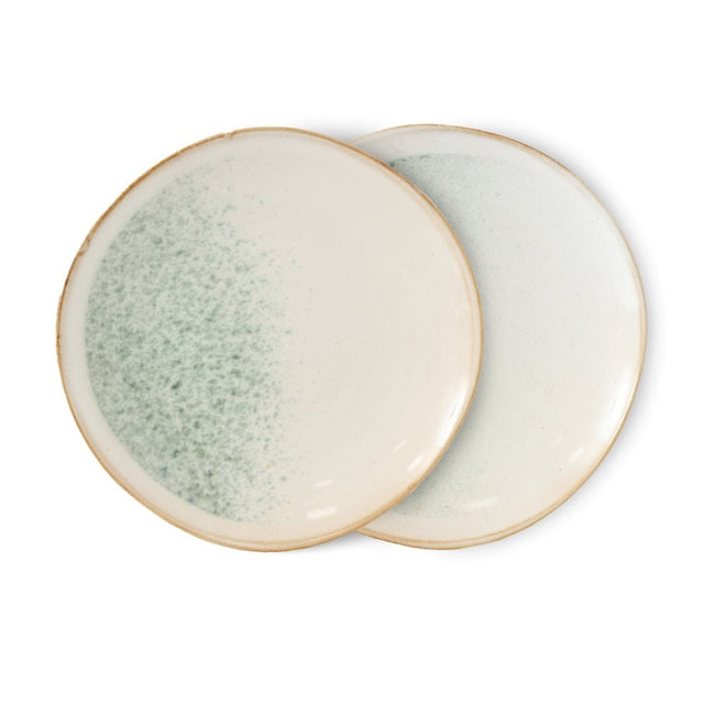 Teller 2er - Set Side Plates Mist - 70s Ceramics - HK Living - DesignWe.Love