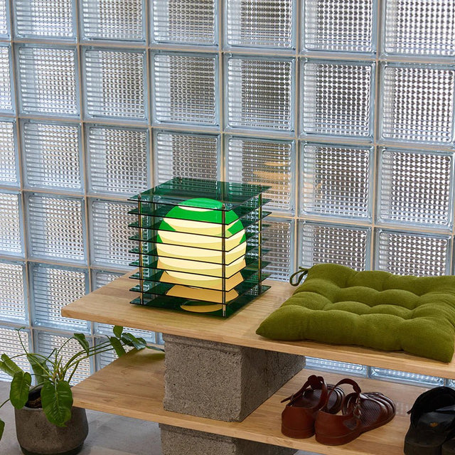 Tischleuchte Lớp Large Square Green Acrylic - Bang - DesignWe.Love