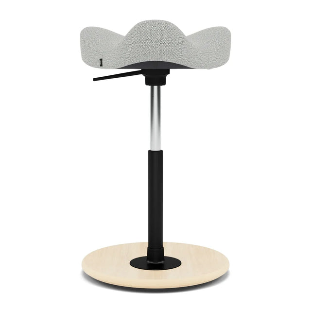 Varier Move Sattelhocker höhenverstellbar, Holzbasis Natur, Bezug Hallingdal 65 110, Packshot