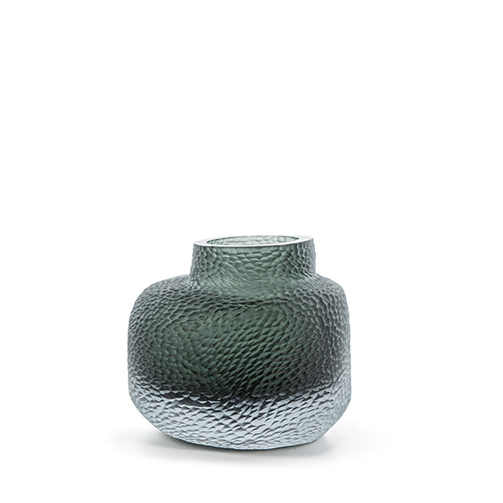 Vase Lugano Small Black Steelgrey – Guaxs Bohemian Crystal