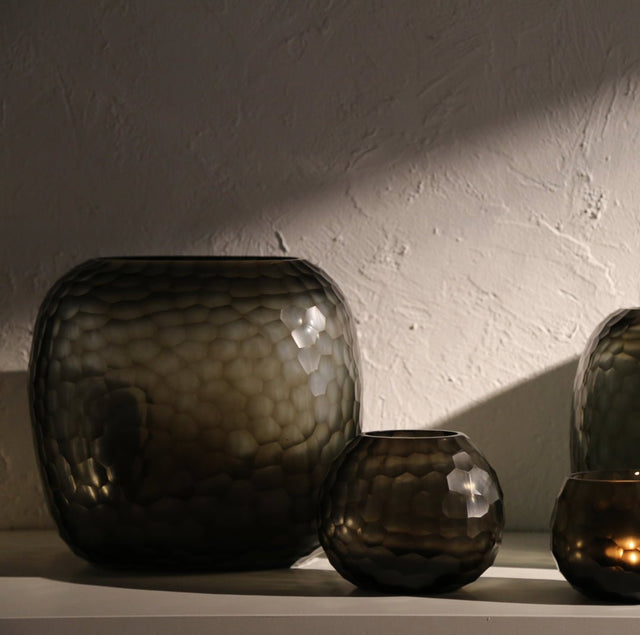 Vase Somba L Indigo/Smokegrey H 26 - Guaxs - DesignWe.Love