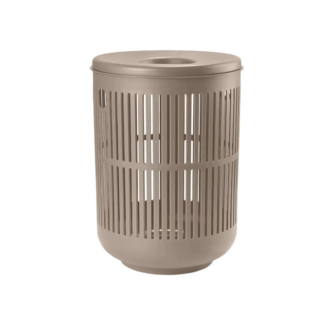 Wäschekorb Ume mit Deckel Taupe Zone Denmark, Design-Wäschekorb rund