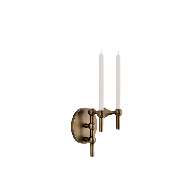 Wandhalterung für Kerzenhalter Bronziertes Messing als Wandskulptur - Stoff Nagel - DesignWe.Love