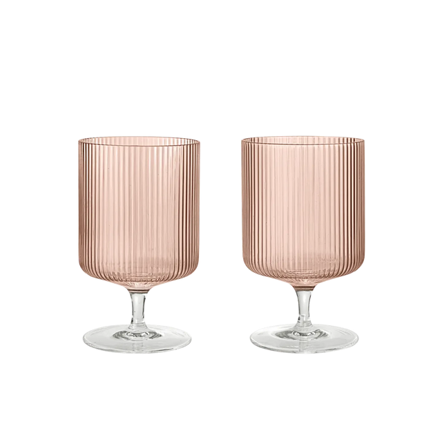 Weingläser Ripple Blush - ferm LIVING - DesignWe.Love