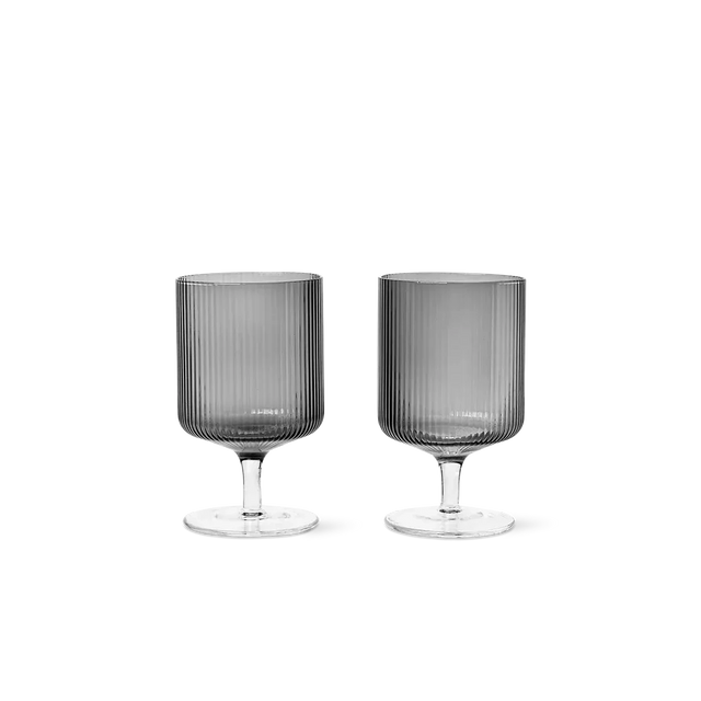 Weingläser Ripple Grau - ferm LIVING - DesignWe.Love