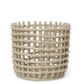 ferm LIVING Ceramic Basket Large Cashmere – Obstschale aus Keramik im Flechtdesign