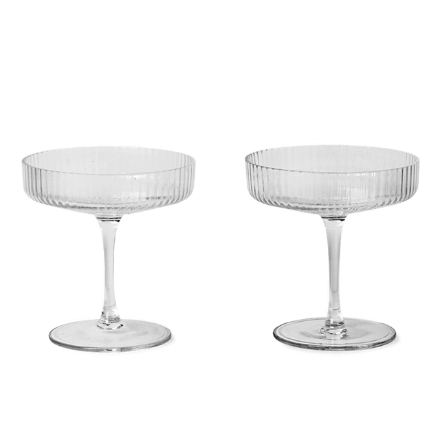 Champagnergläser Ripple klar (2er Set) - ferm LIVING - DesignWe.Love