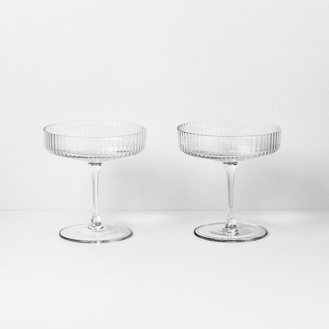 Champagnergläser Ripple klar (2er Set) - ferm LIVING - DesignWe.Love