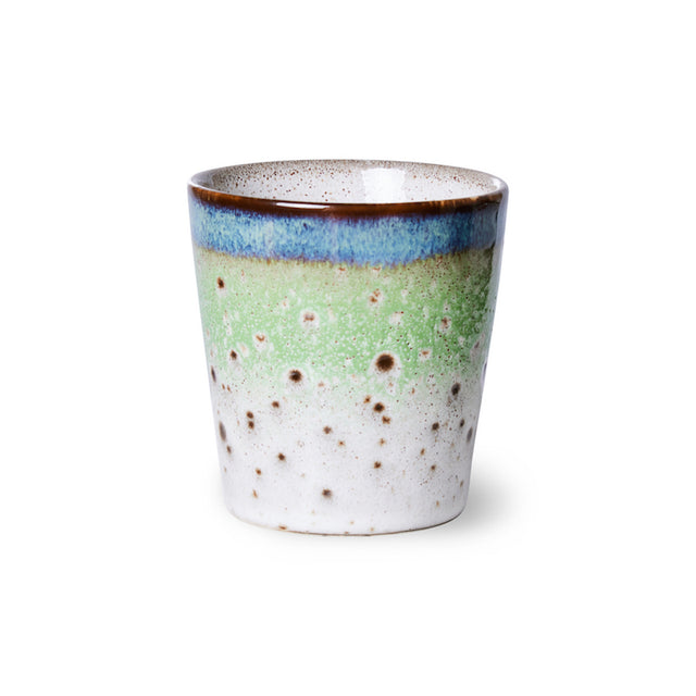 HK Living Kaffeebecher 70s Ceramics – Stoneware Tumbler 230 ml, handglasiert, reaktive Glasur, Farbwelt Comet