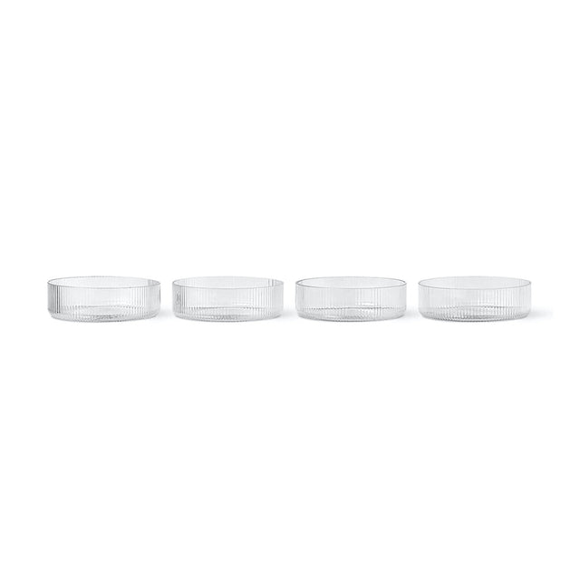 Ripple Servierschalen 4er Set Klar - ferm LIVING